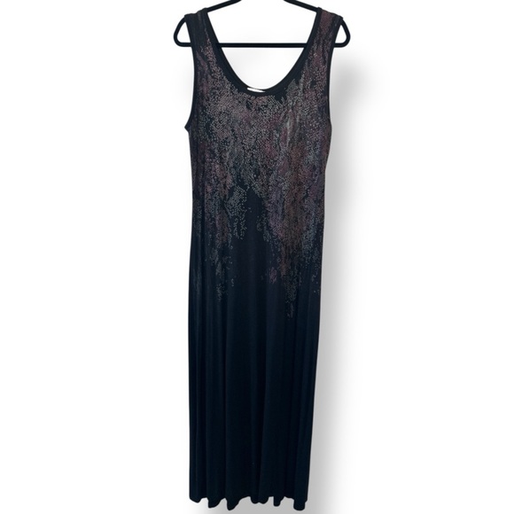 Calvin Klein Snake Print Black Sleeveless Maxi Dress - Picture 1 of 5